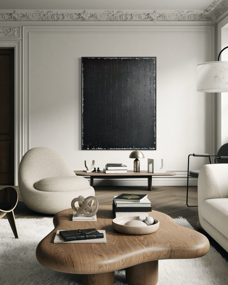 Abstract Painting By Alisa Fimen, 31 X 39, Obsidian, Original Artwork