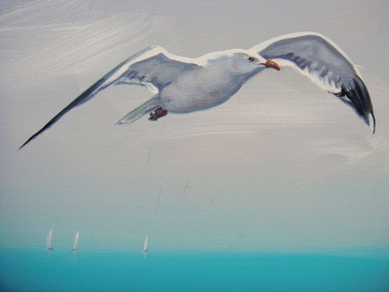 Seascape "Waves & Seagulls" LARGE Painting