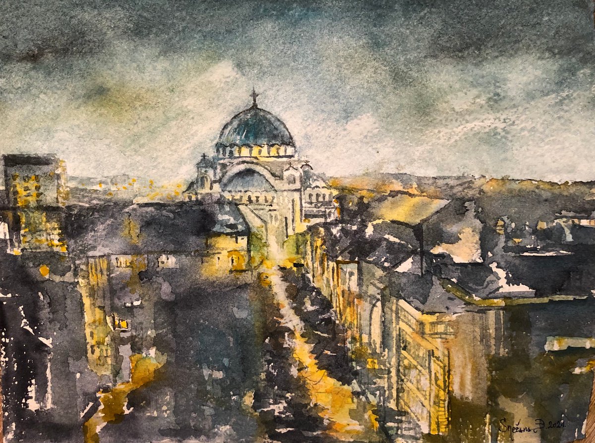 A quiet night over Belgrade by Snezana Djordjevic