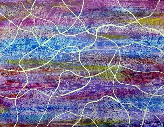 Entangled Original abstract painting on yupo