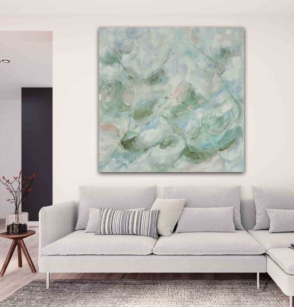 Abstract Botanical Acrylic Painting By Ivana Gigovic, 51 X 51, Canopy, Original Artwork