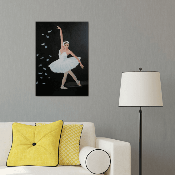 WHITE SWAN. BALLET. /  ORIGINAL PAINTING