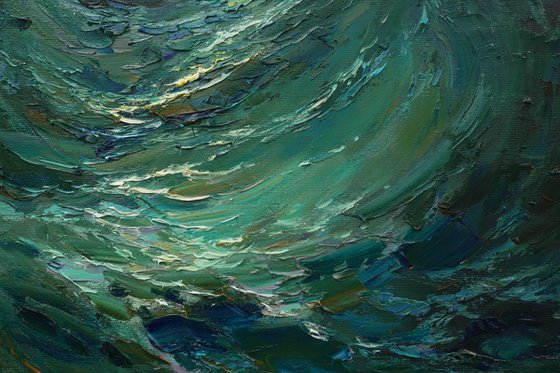 Night storm seascape