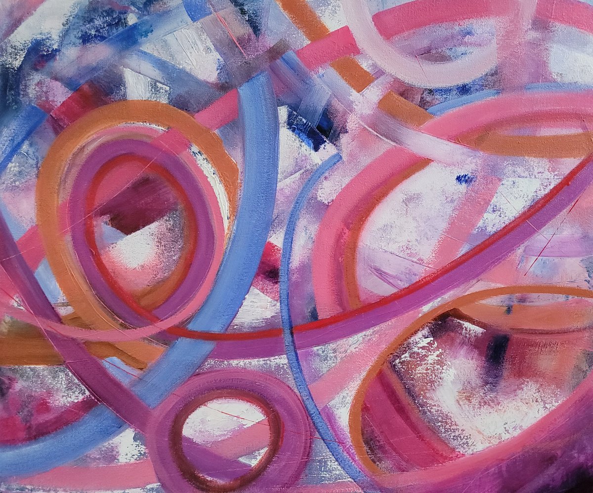 Organic Abstract Oil Painting By Faith Patterson, 24 X 20, When We Danced, Original Artwork