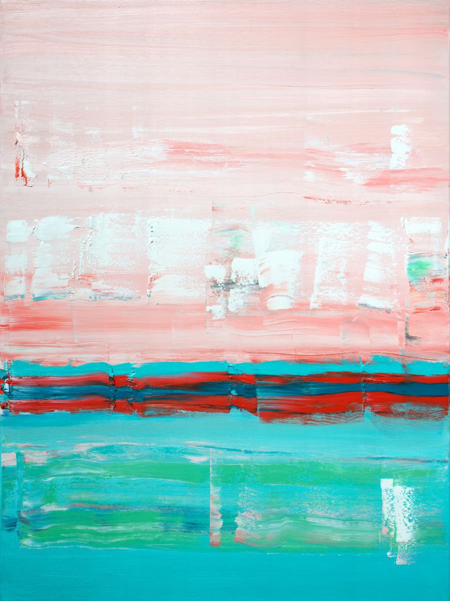 Geometric Abstract Oil Painting By Nataliia Sydorova, 24 X 31", Right, Original Artwork