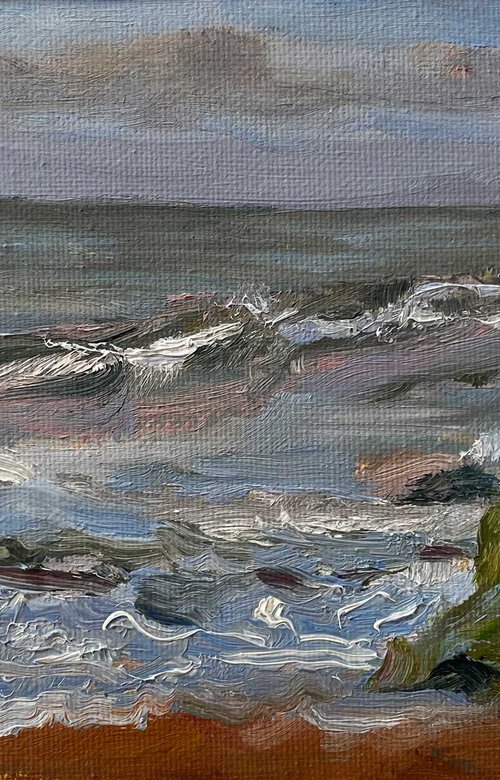 Early Light Wave & Rocks, Shoreham Beach #1 by Danny McBride