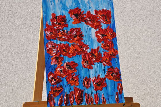 Poppies On Blue 1