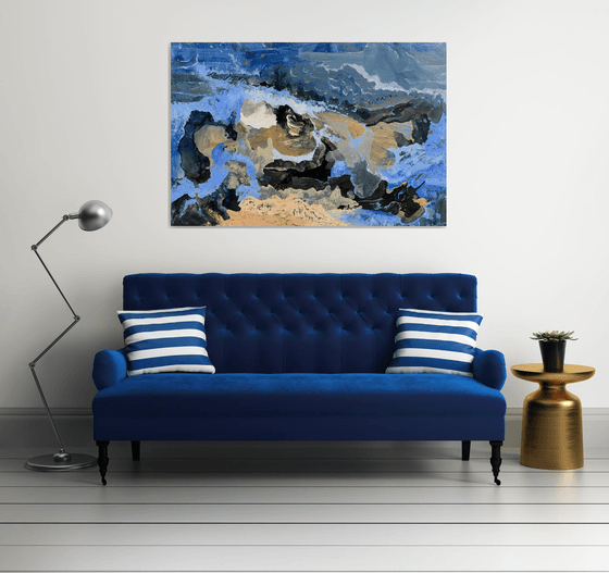 Full moon by the sea  100x150cm