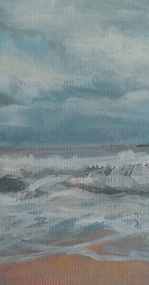 Scarborough rough sea 2 by Jean  Luce