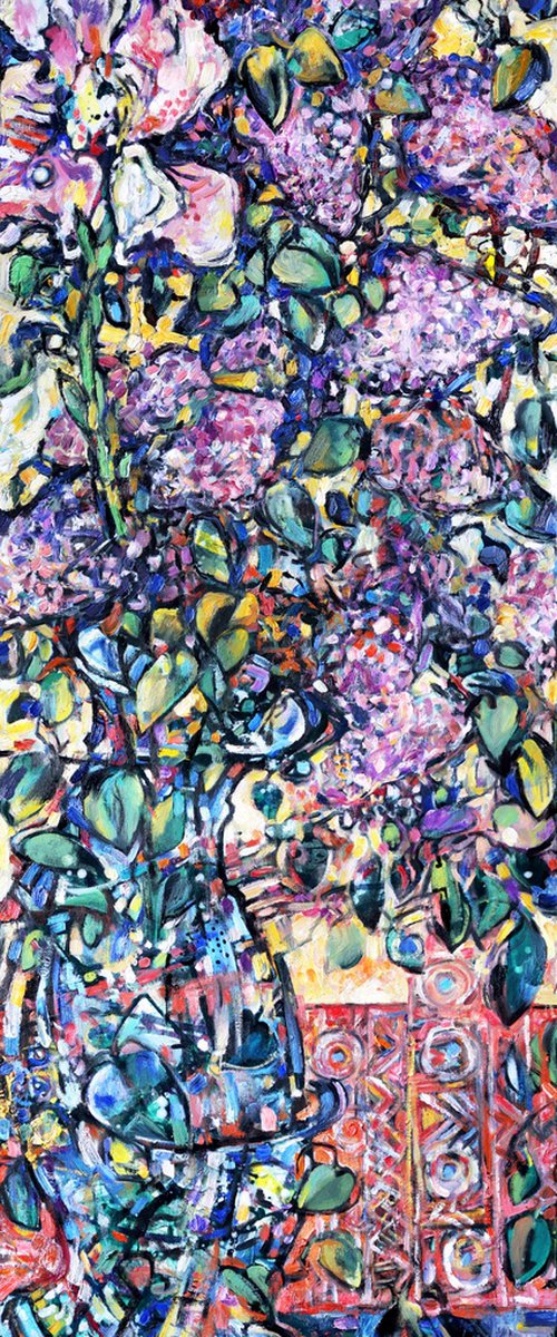 Lilac and Iris. by Nikifor Swiristuhin