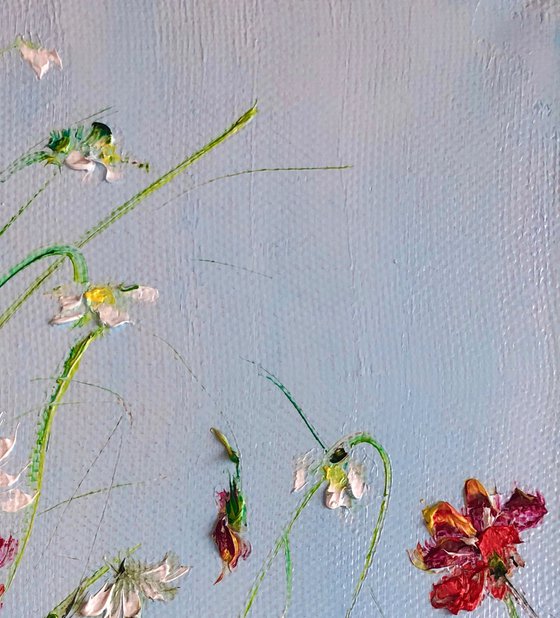 SUNNY GLADE - Beautiful summer. Wildflowers. Red poppies. Daisies. Good mood. Sky. Glade.