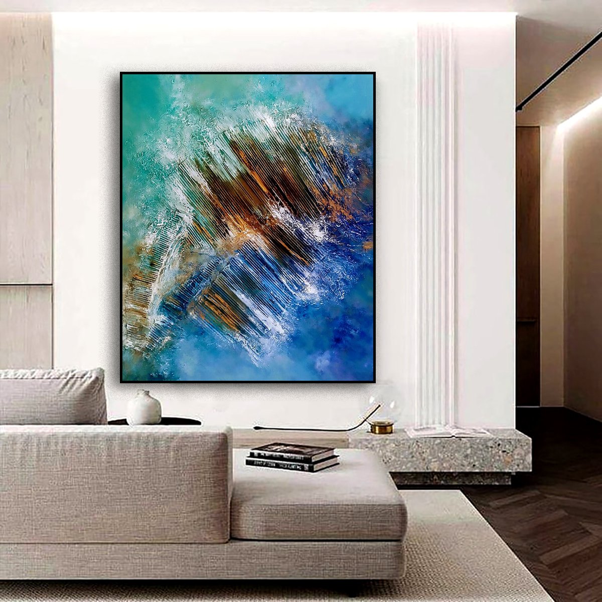 Thailand 100x120cm Abstract Textured Painting by Alexandra Petropoulou