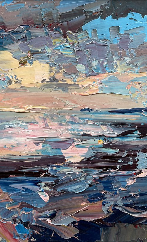Beach at sunset by Agostino Veroni