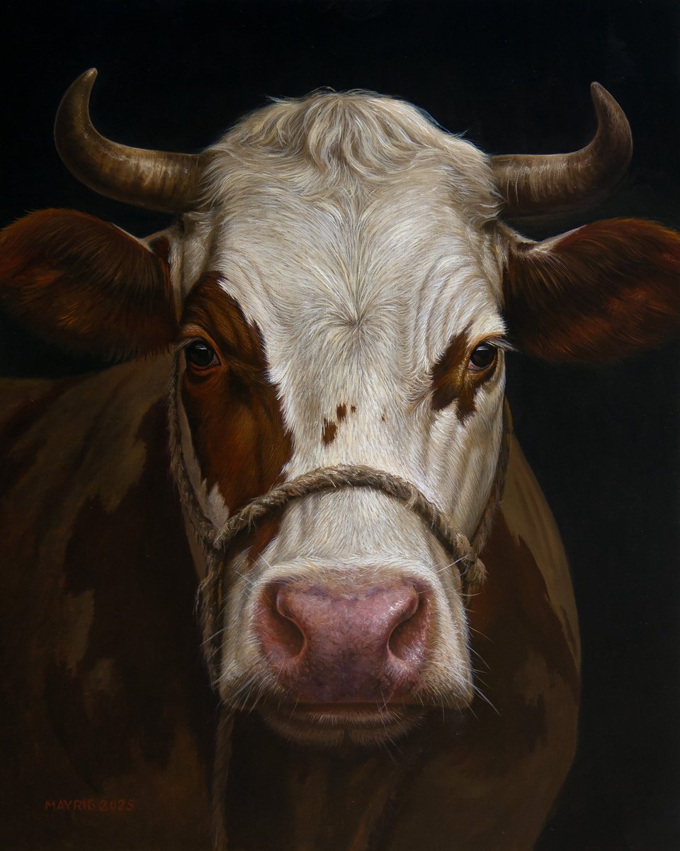 Photorealistic Animal Oil Painting By Mayrig Simonjan, 16 X 20", Red Lady, Original Artwork