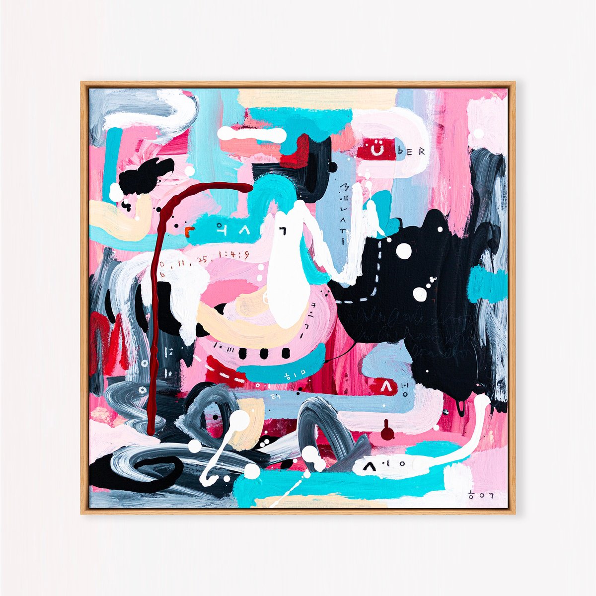 Abstract Acrylic Painting By Hyunah Kim, 21 X 21, Confinium Iii, Original Artwork