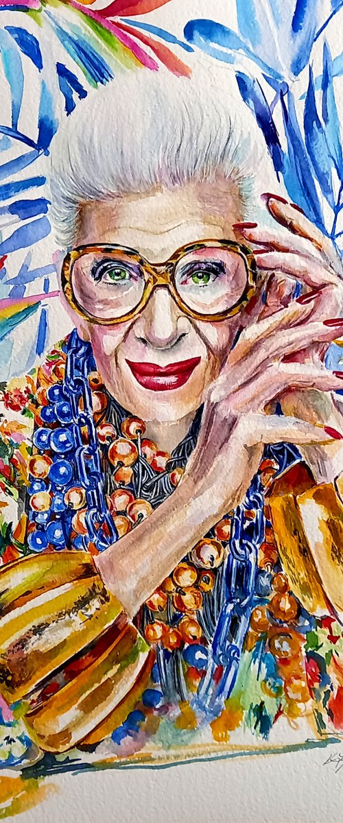 Portrait of Iris Apfel by Kovács Anna Brigitta