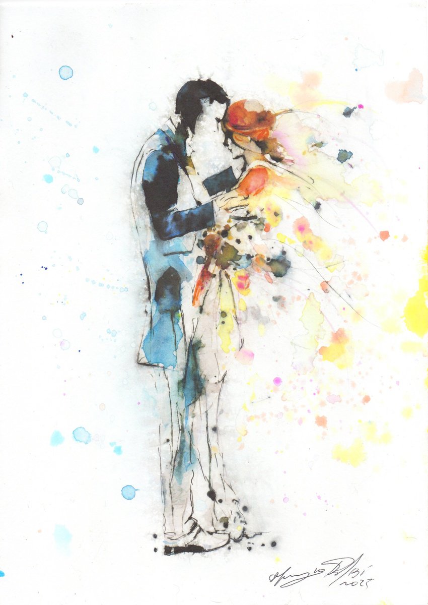 Urban And Pop Portrait Ink Drawing By Maurizio Puglisi, 8 X 11", Chemistry, Original Artwork