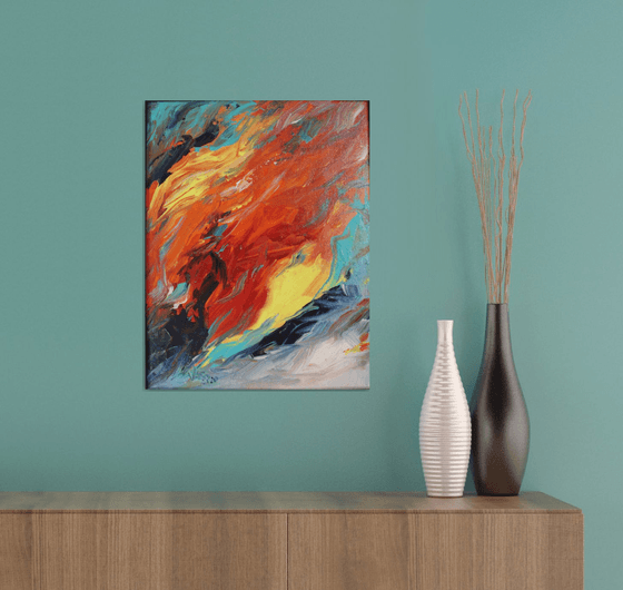 Freedom- Abstract Art - framed - acrylic painting - office or home decor art