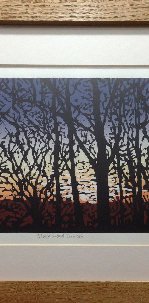 Stoke Wood Sunset, framed by Alexandra Buckle