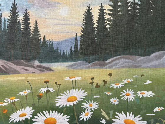 Morning Walk, With Daisies