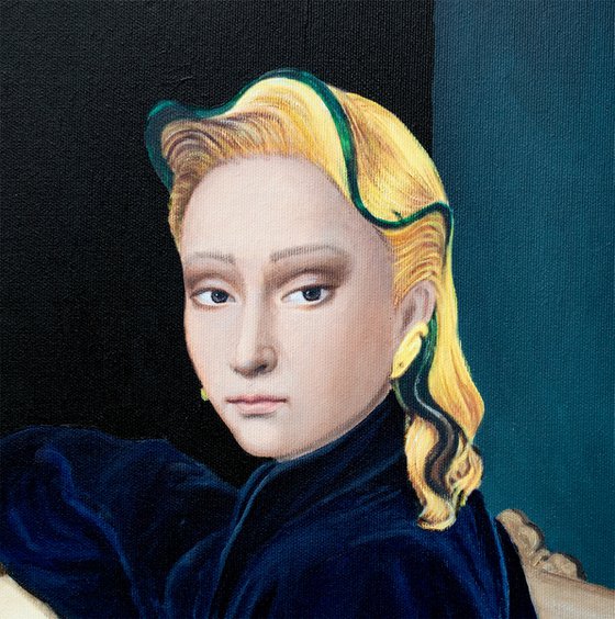 Black Cat on a Yellow Sofa