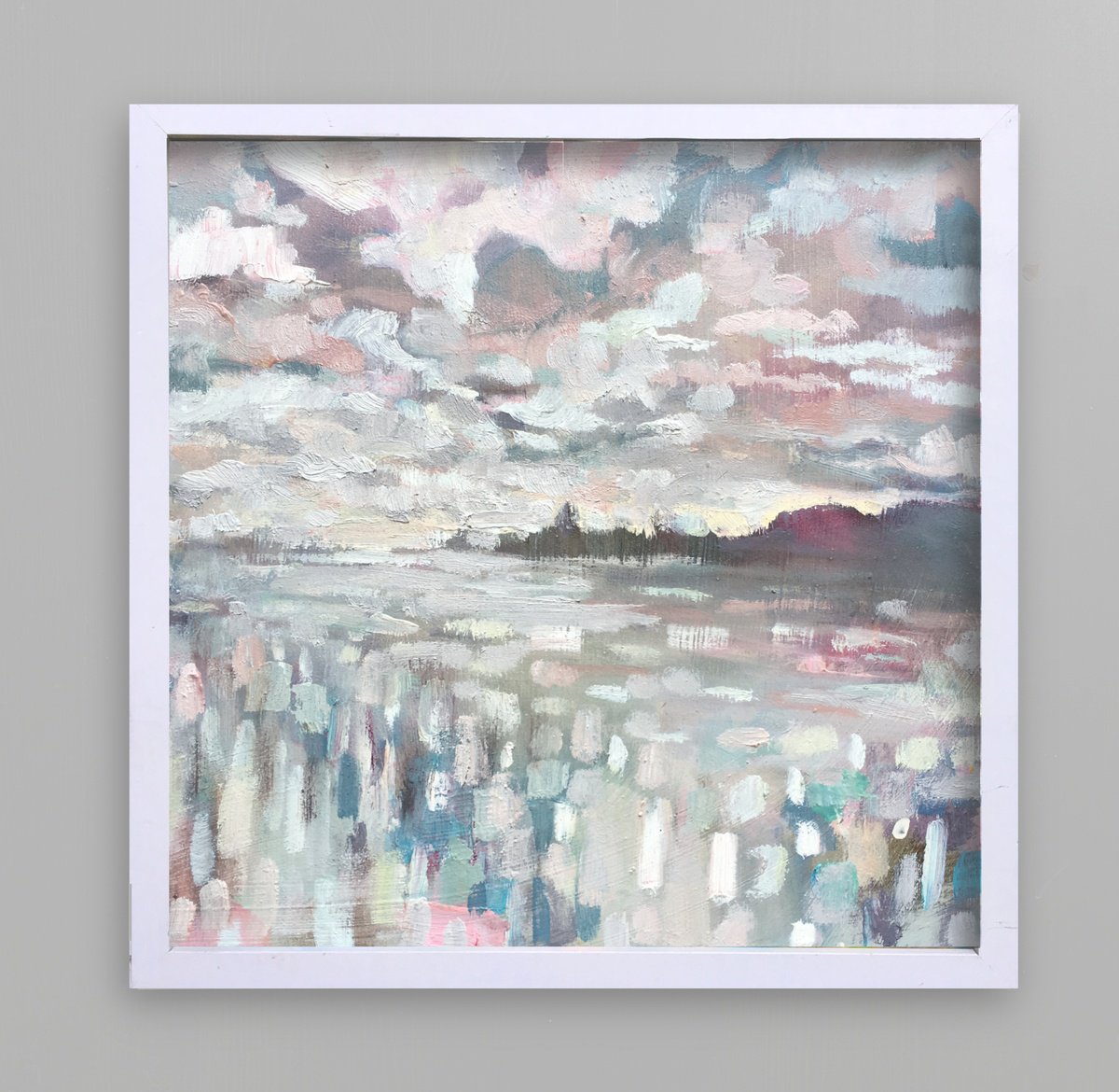 Impressionistic Landscape Oil Painting By Guy Pickford, 13 X 13, Letting In The Light, Original Artwork