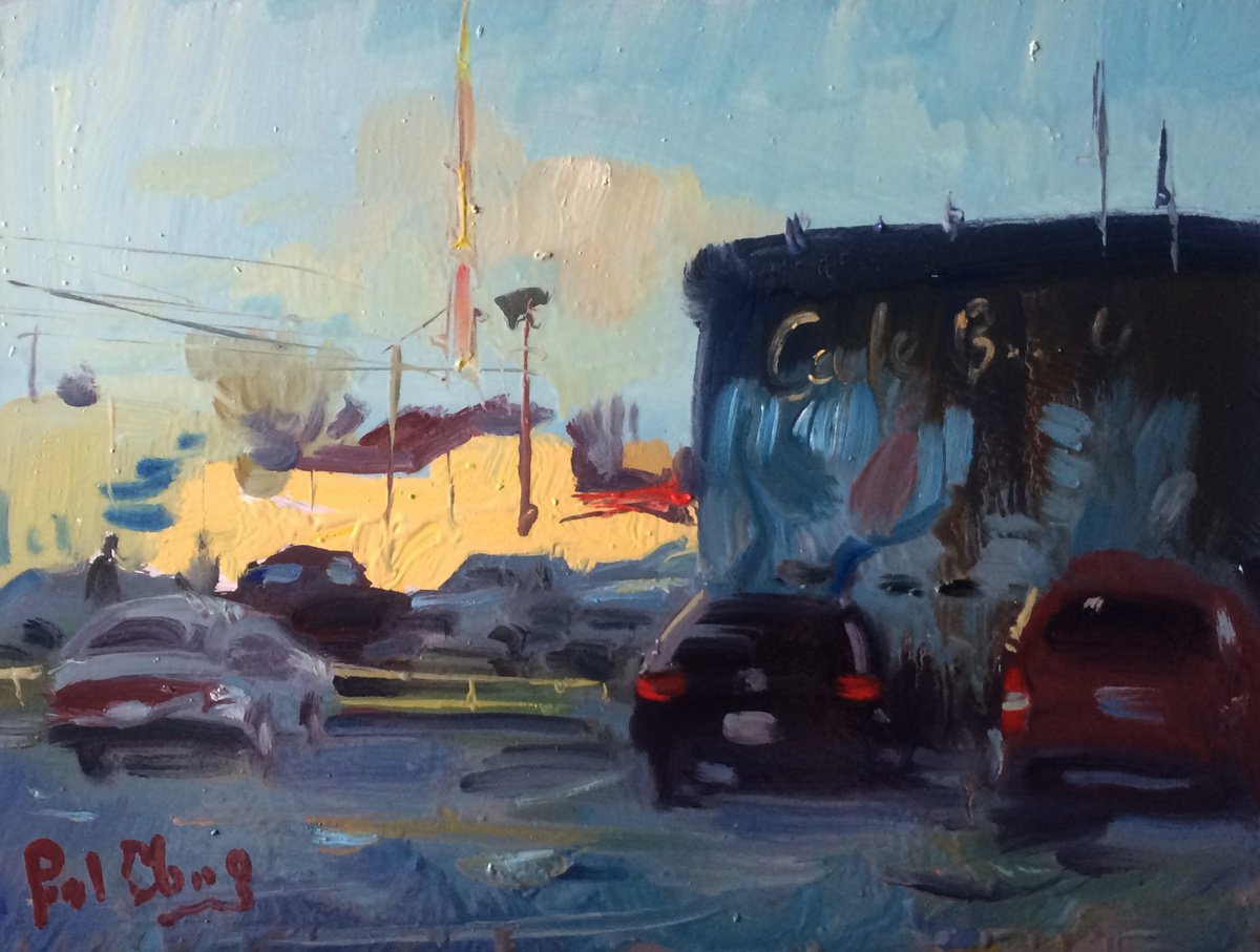 Dallas Old Town Sunset Parking Lot by Paul Cheng
