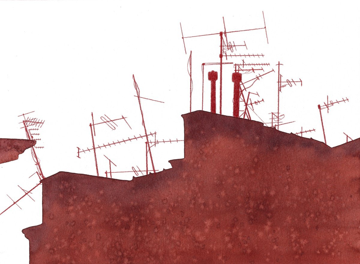 Illustrative Cityscapes Watercolour By Alona Hryn, 11 X 8, The Silhoutte Of Warsaw, Original Artwork