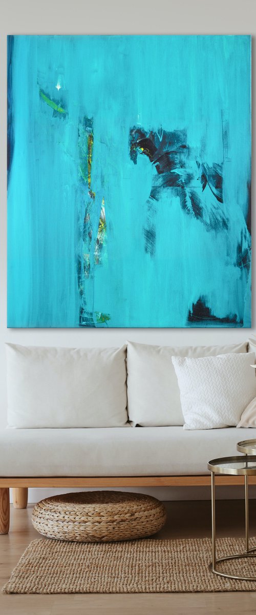 Nocturno Music -120x140x4 cm - Glow in the Dark Painting by Cornelia Petrea
