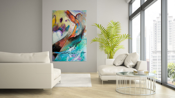 THE JUMP | ORIGINAL ABSTRACT PAINTING, ACRYLIC ON CANVAS