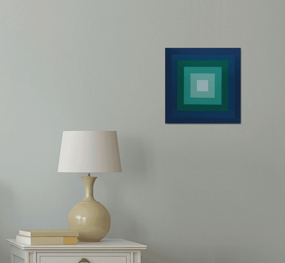 Concentric Squares - Blue Green