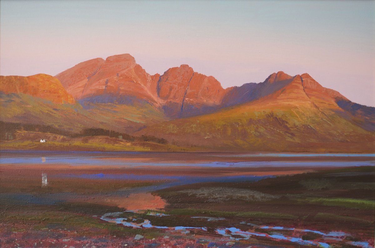 Expressive Landscape Acrylic Painting By Kevan Mcginty, 37 X 27", Bla Bheinn, Skye, Original Artwork