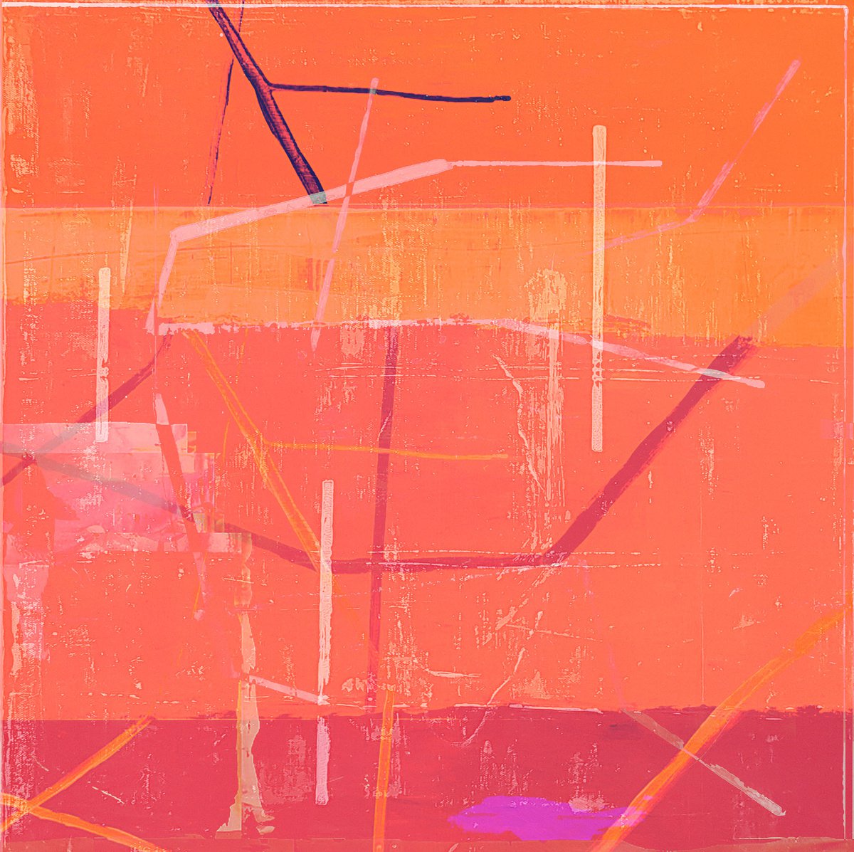 Abstract Print By The Most Active, 17 X 17", Final Line, Original Artwork