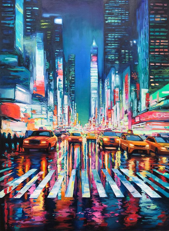 Lights of the evening city.