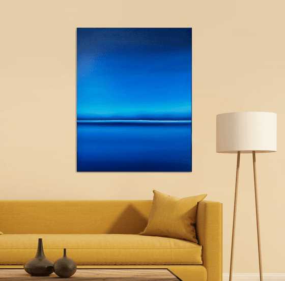 Night lake in Ukraine - Blue abstract