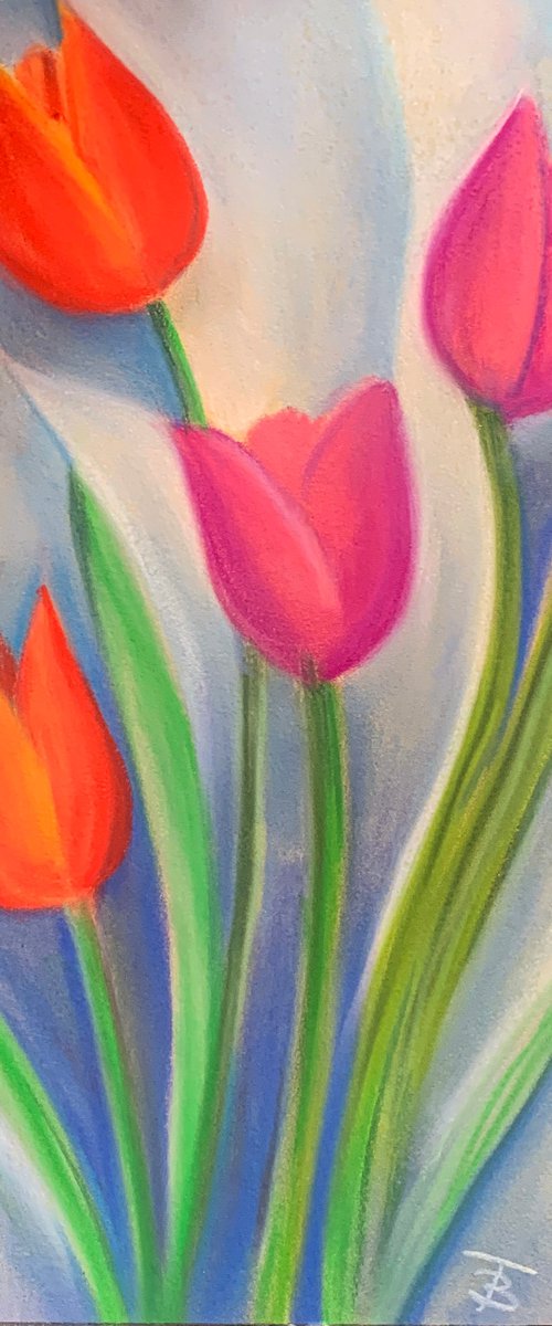 Pastel Abstracted Tulips by Tiffany Budd