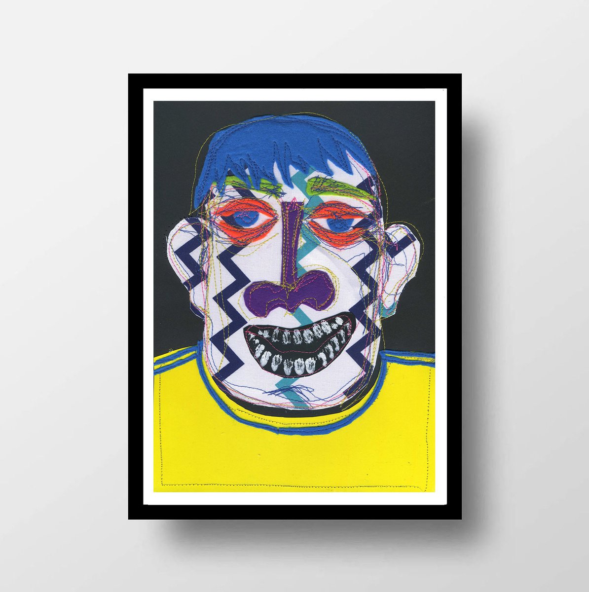 Expressive Portrait Collage By V. Lishko, 8 X 12", Portrait, Original Artwork