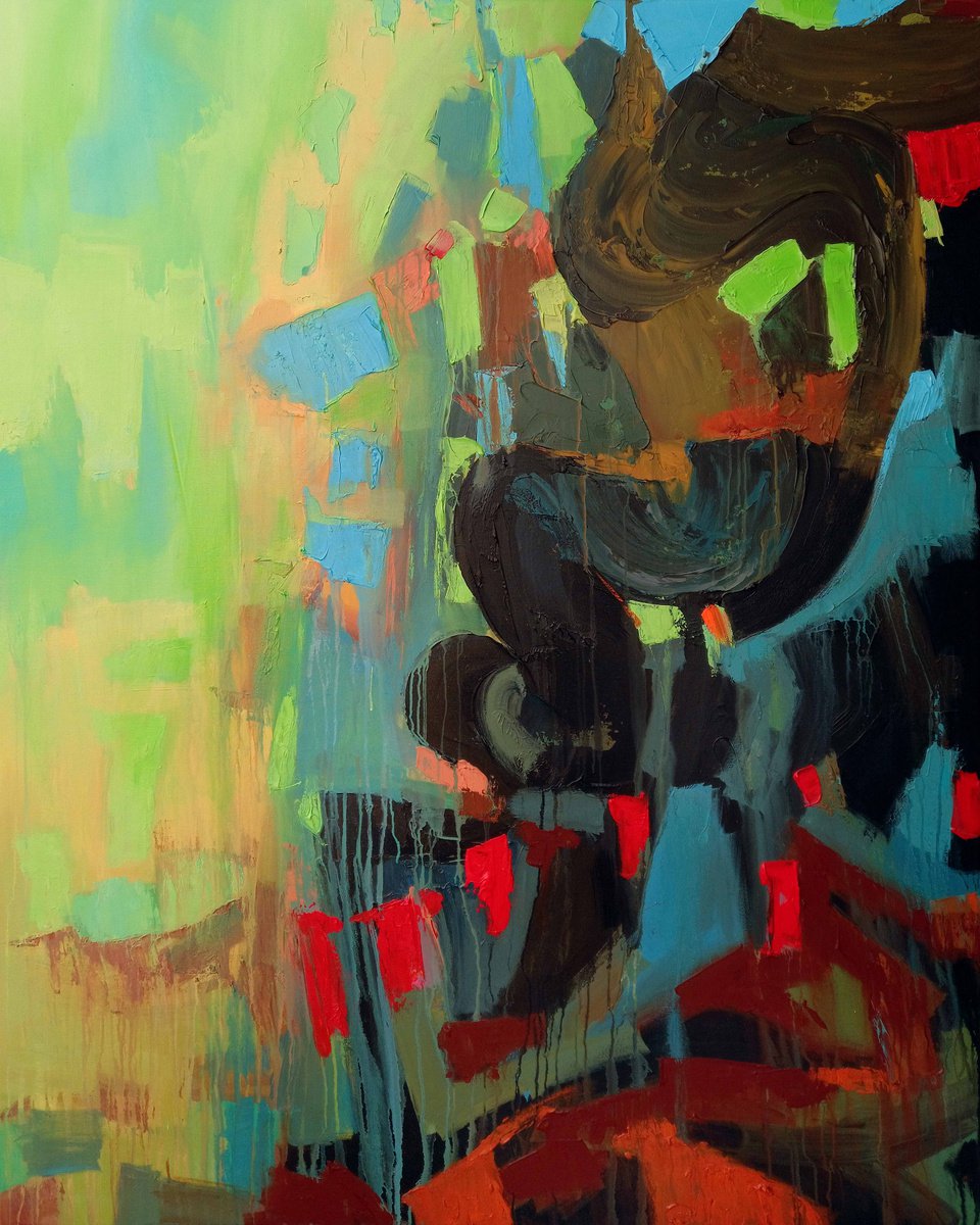 Impressionistic Abstract Acrylic Painting By Abhishek Kumar, 48 X 60, Muse Landscape Of Dream, Original Artwork