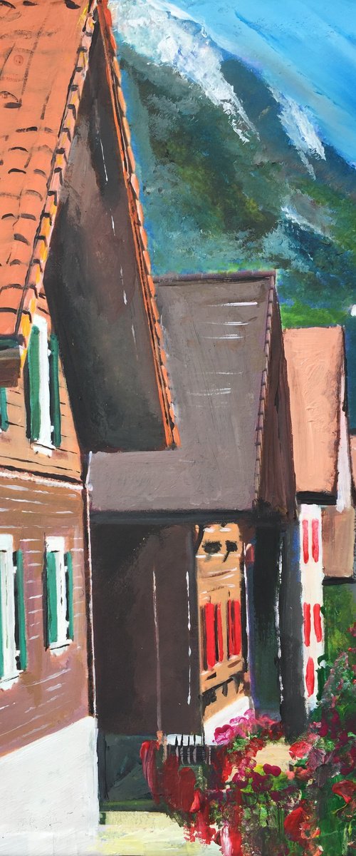 Swiss Houses In The Valley by Andrew  Reid Wildman