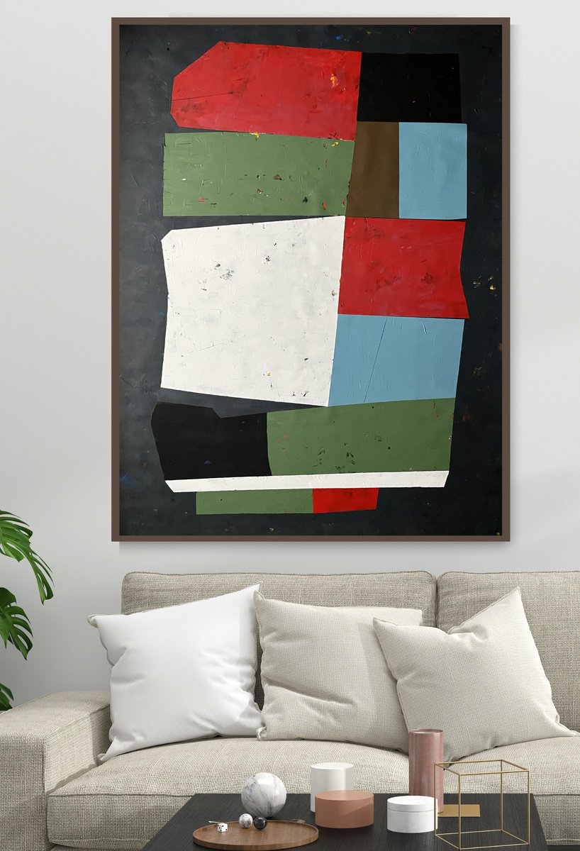 Geometric Abstract Acrylic Painting By Nick Molloy, 63 X 87", The Last Dance, Original Artwork