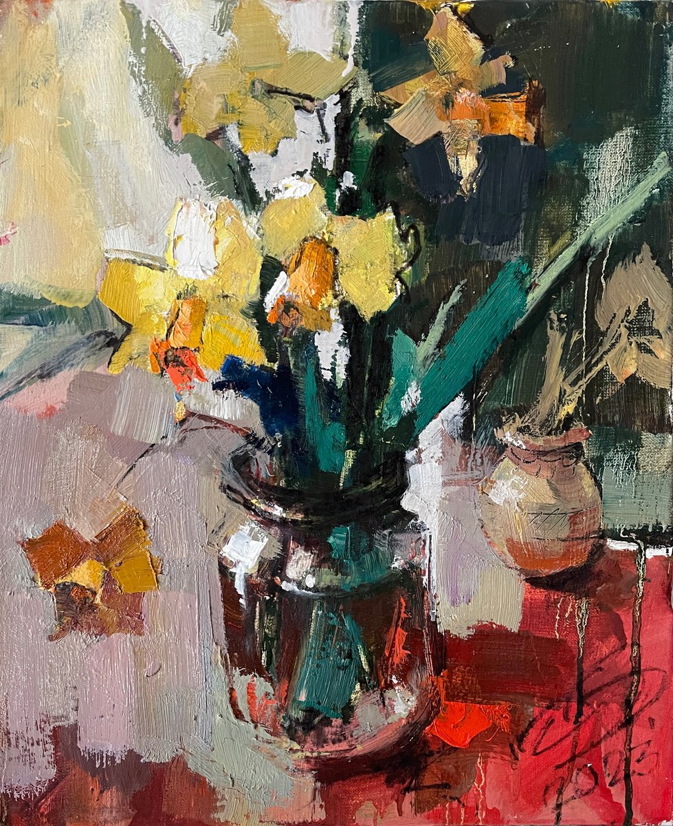 Impressionistic Botanical Oil Painting By Igor Yuryev, 13 X 17, Gift #15, Original Artwork