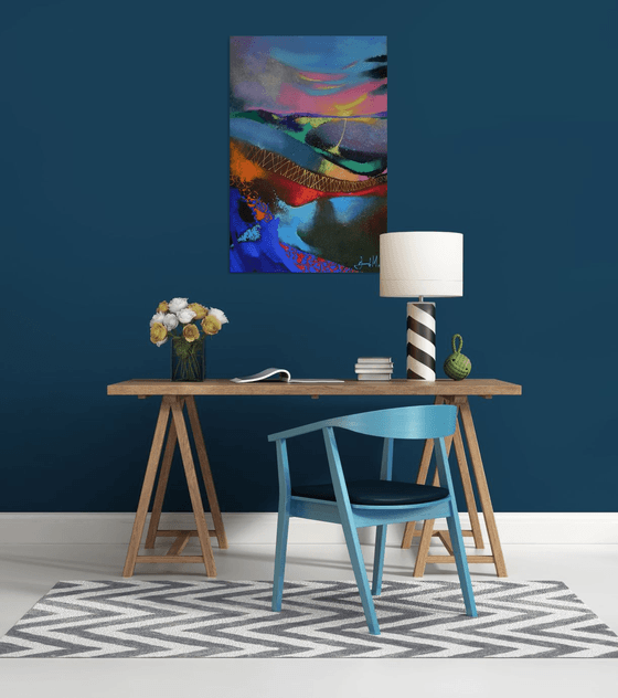 "Movement in time" Original painting Oil on canvas Abstract Home decor