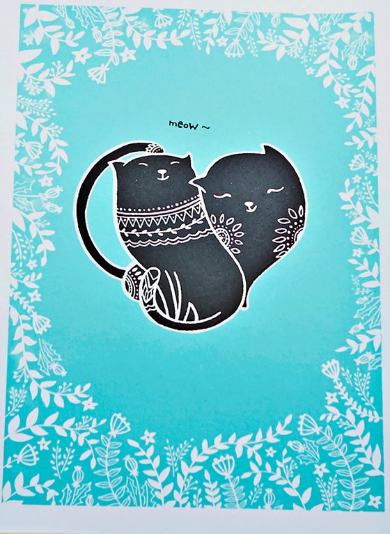 Cat Lovers Cat Illustration Art Print