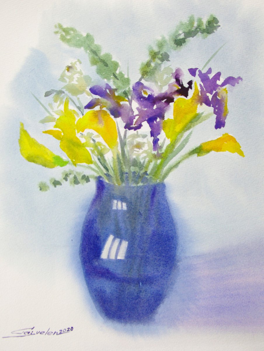 Blue vase by Elena Gaivoronskaia