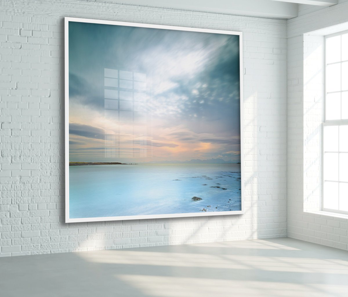 Impressionistic Landscape Photograph By Lynne Douglas, 60 X 60", Where The Sea Meets The Sky, Original Artwork