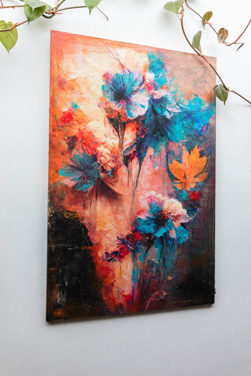 Botanical Painting By Teis Albers, 24 X 35", Garden Of Eden, Original Artwork