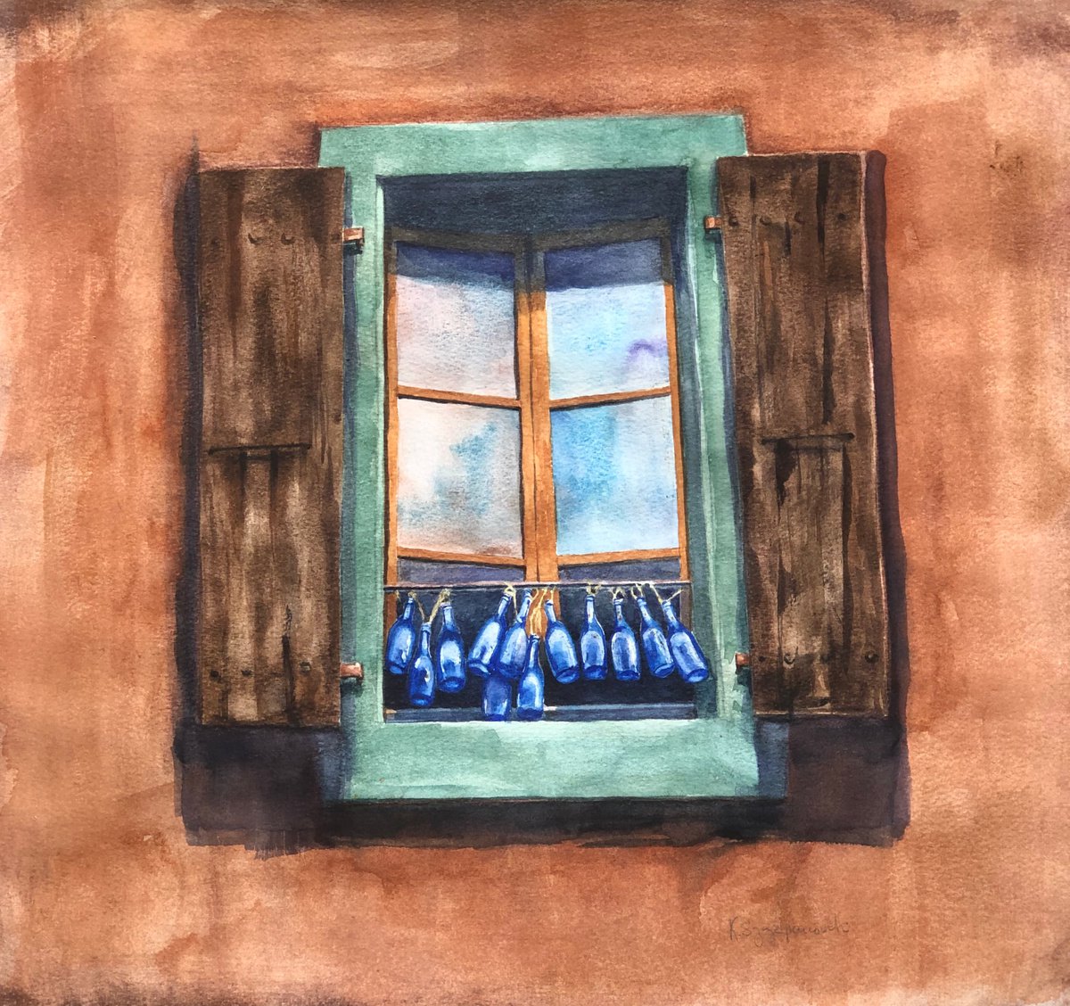 Window in Cully by Krystyna Szczepanowski