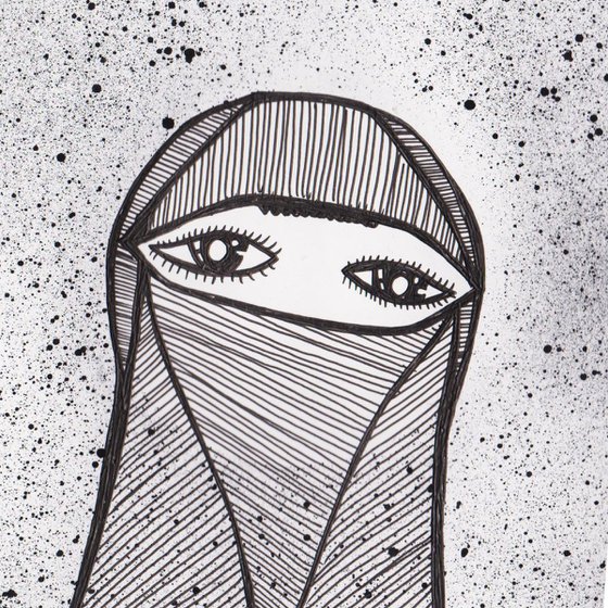 People Watching Sketch - 23 - The Burqa