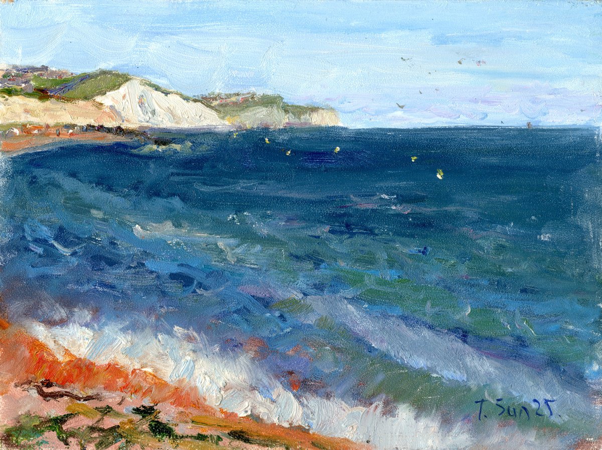 The Sea Beach In Rottingdean By Tanya Sun, 9 X 7, Artwork For Sale On Artfinder