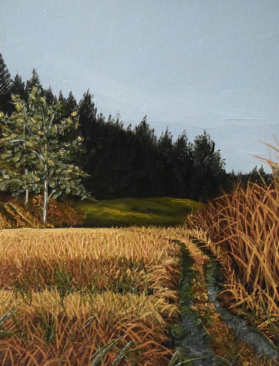 Impressionistic Landscape Oil Painting By Elena Adele Dmitrenko, 12 X 16, Autumn Walk , Original Artwork